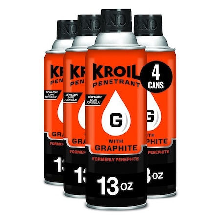 Kroil 13 Oz. Penetrant with Graphite Aerosol (aka Penephite) Rust-Loosening, Hi Temp, 4PK AZPH132C4